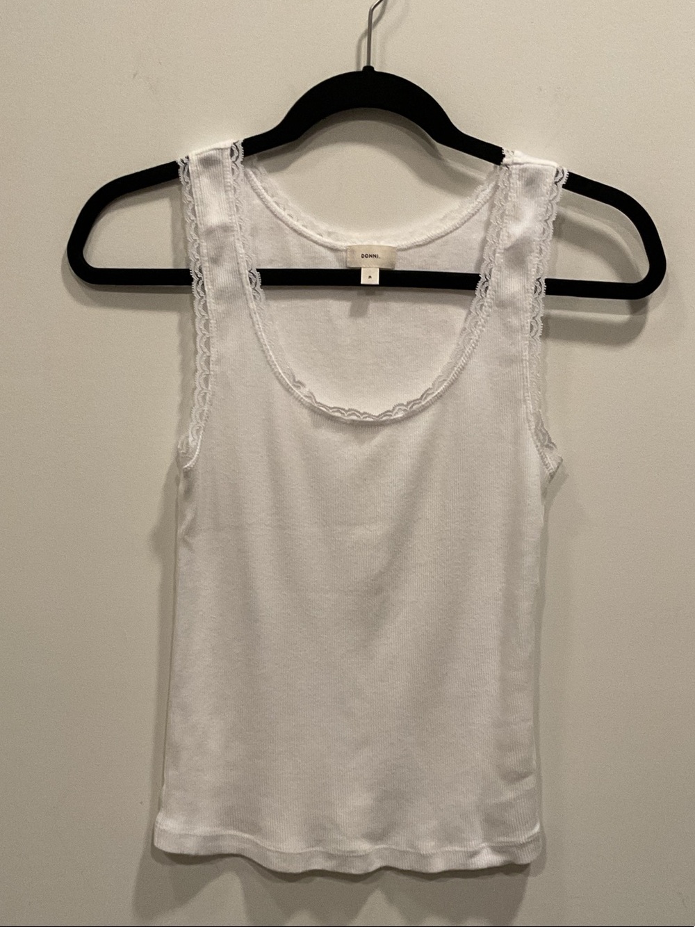 DONNI. The vintage rib lace tank